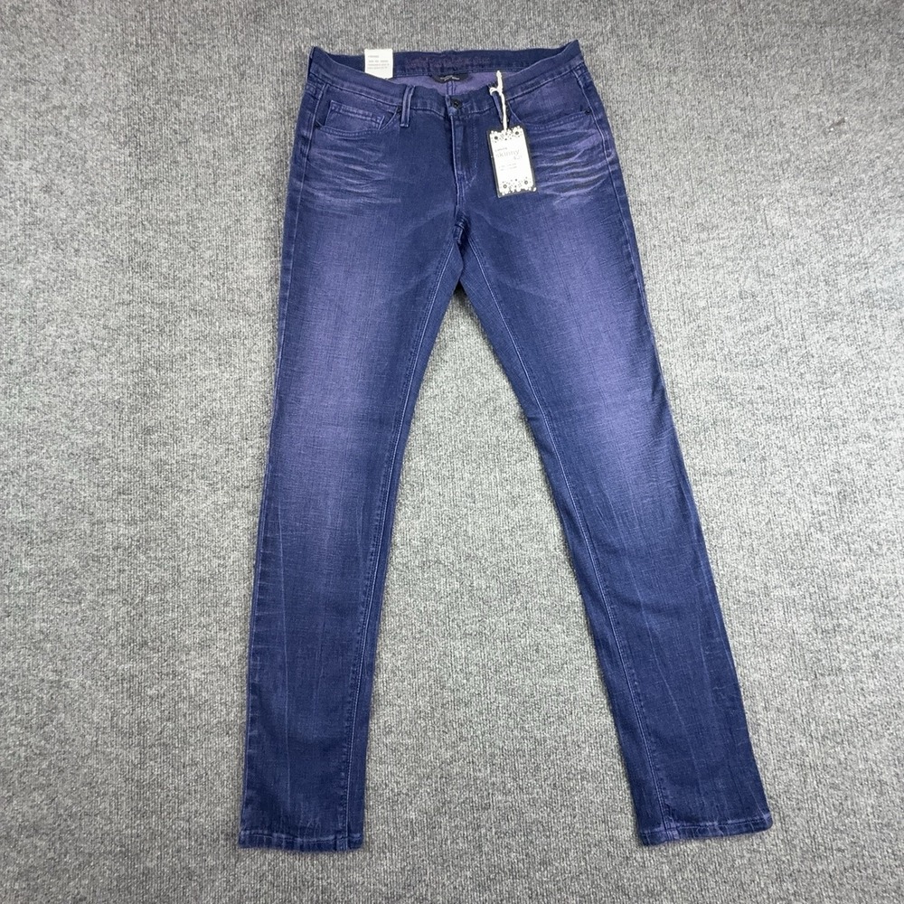 Levi's Skinny 421 Jeans Juniors 9 Medium Wash Blue Ultra Low Rise Stretch Denim